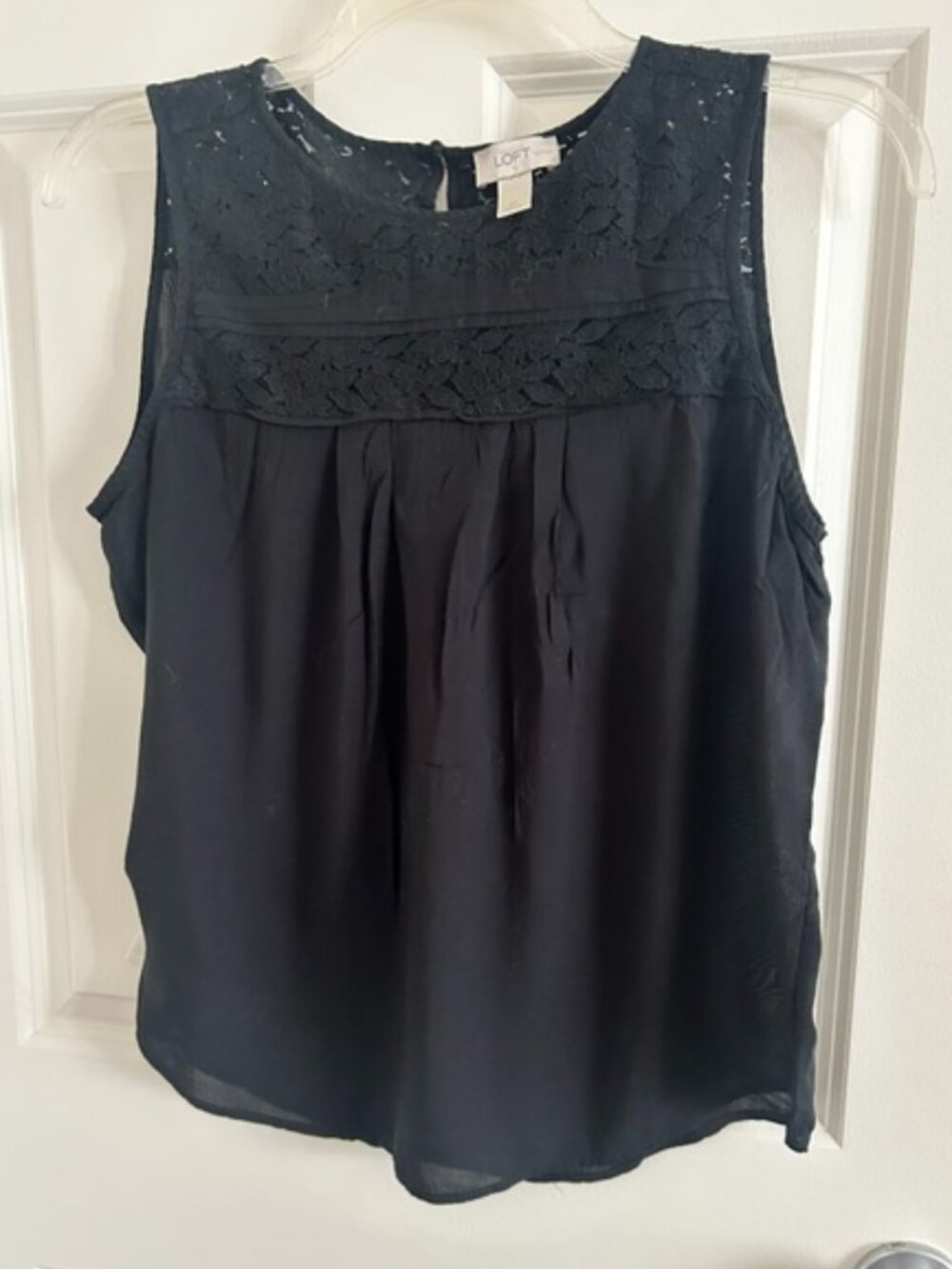 LOFT Black Lace Top LP